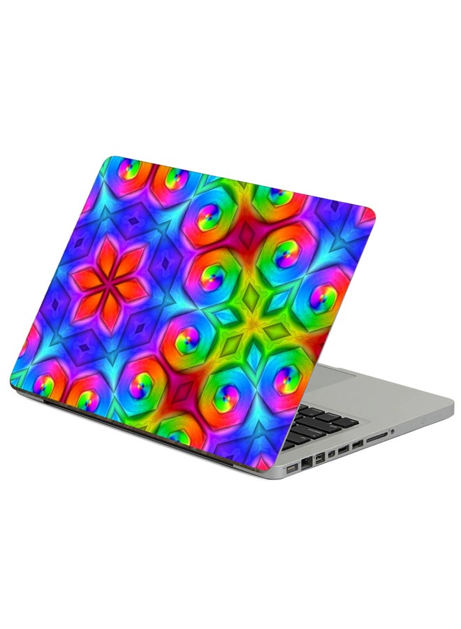 Fast Print Pattern Colorful Printed Laptop Sticker Multicolor 