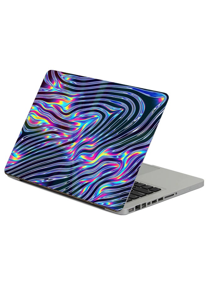 Fast Print Wavy Motley Printed Laptop Sticker Multicolor
