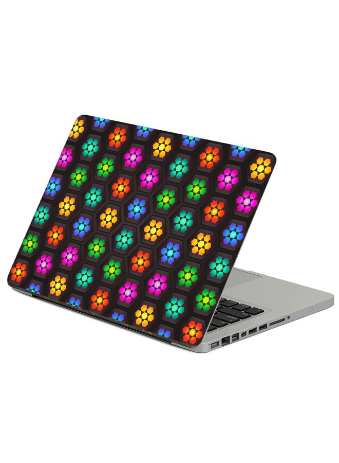 Fast Print Kaleidoscope Mosaic Printed Laptop Sticker Multicolor