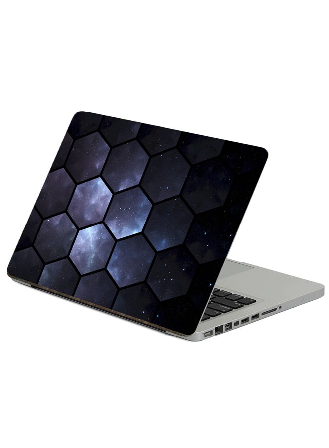 Fast Print Hexagons Space Printed Laptop Sticker Multicolor
