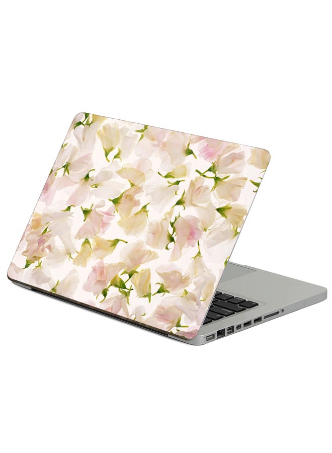 Fast Print Flowers Buds Printed Laptop Sticker Multicolor 