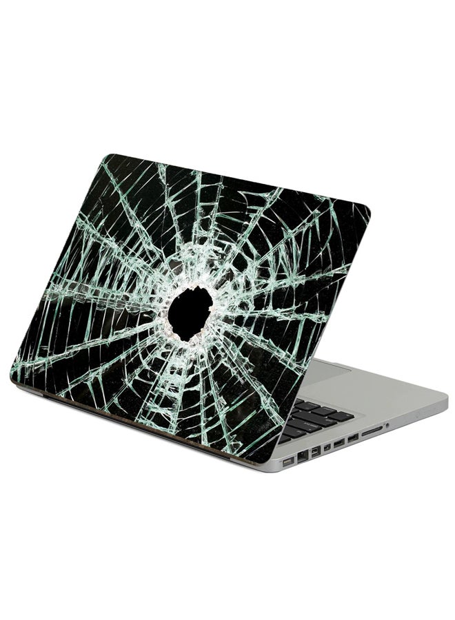 Fast Print Glass Cranny Printed Laptop Sticker Multicolor