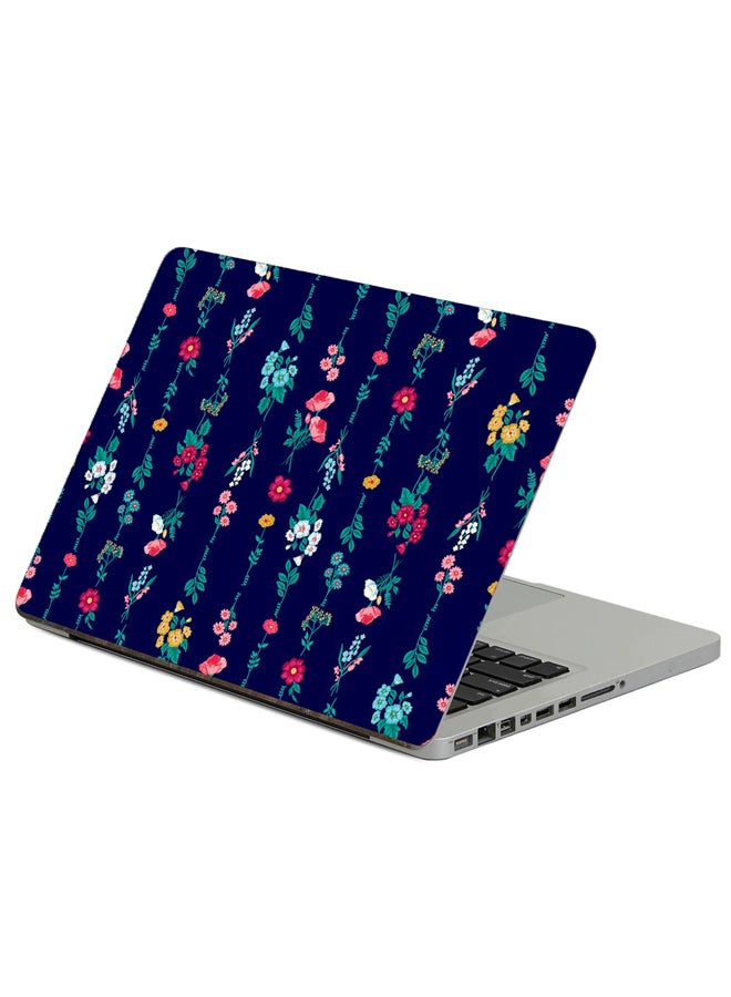 Fast Print Flowers Pattern Printed Laptop Sticker Multicolor 