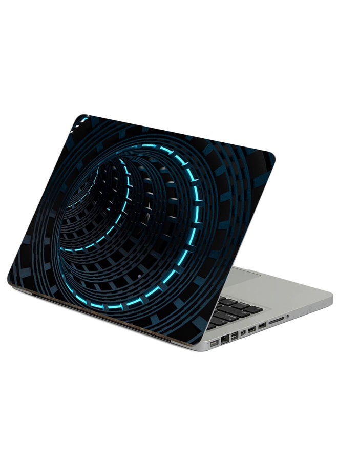Fast Print Spiral Circles Printed Laptop Sticker Multicolor