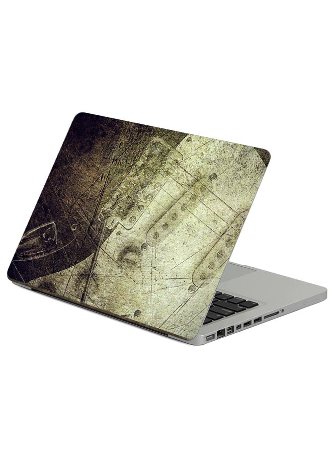 Fast Print Grunge Guitar Printed Laptop Sticker Multicolor