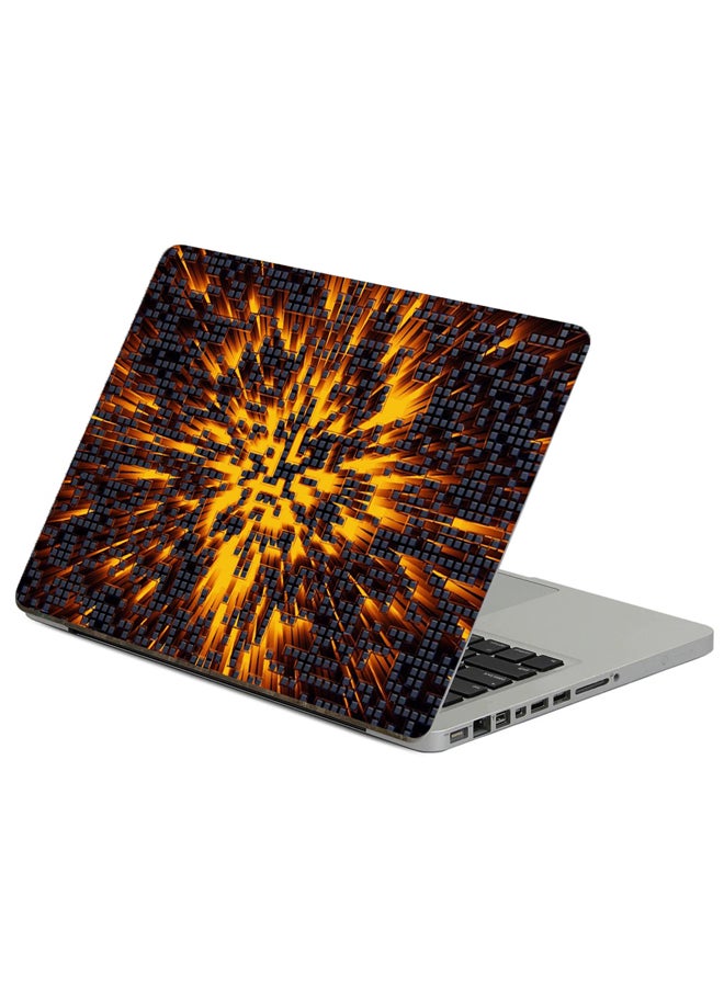 Fast Print Squares Structure Printed Laptop Sticker Multicolor