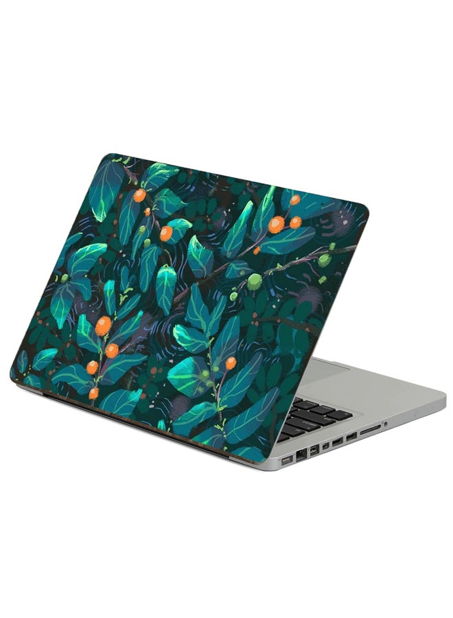 Fast Print Leaves Art Printed Laptop Sticker Multicolor