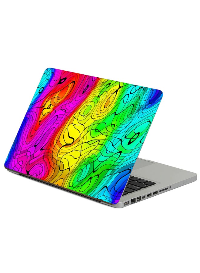 Fast Print Patterns Lines Printed Laptop Sticker Multicolor