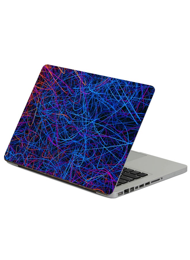 Lines Plexus Printed Laptop Sticker Multicolor