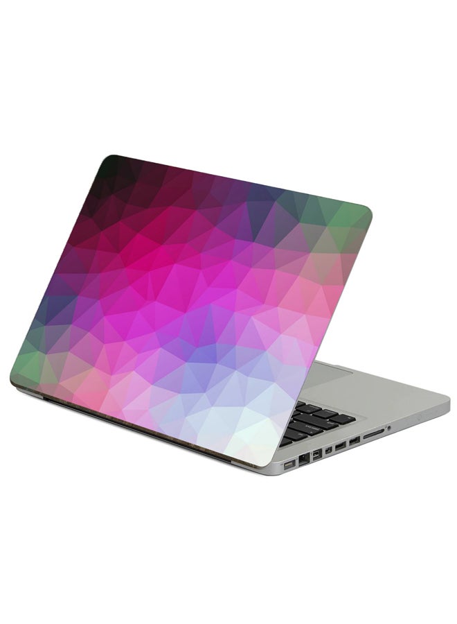 Fast Print Polygon Pink Printed Laptop Sticker Multicolor
