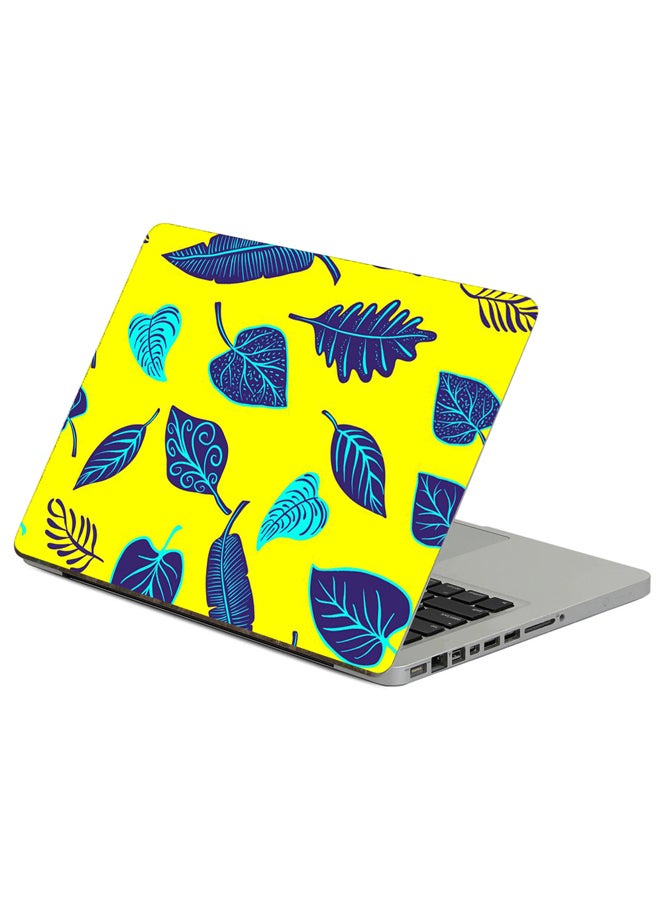 Fast Print Leaves Art Printed Laptop Sticker Multicolor