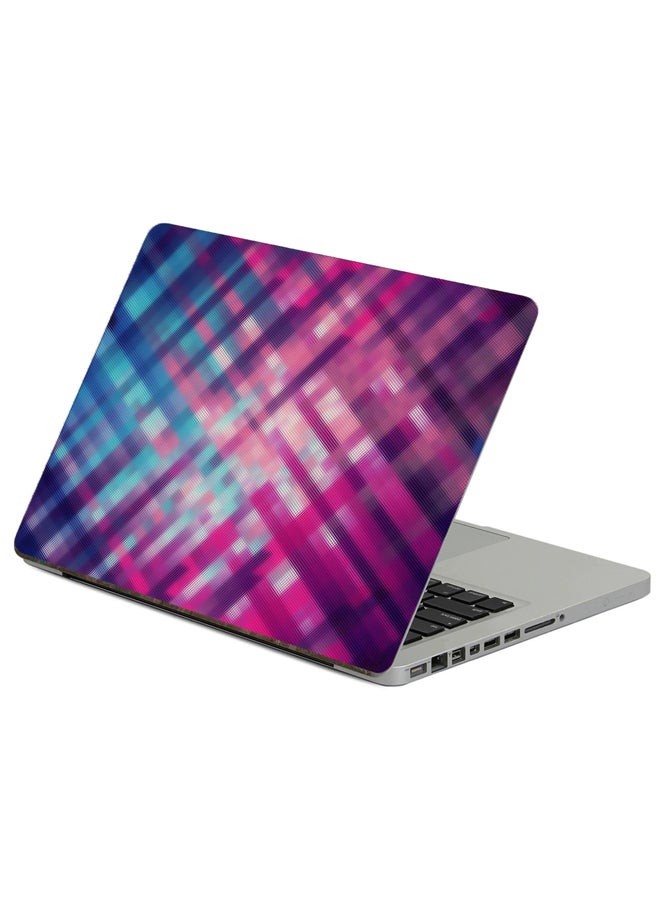 Fast Print Background Stripes Printed Laptop Sticker Multicolor