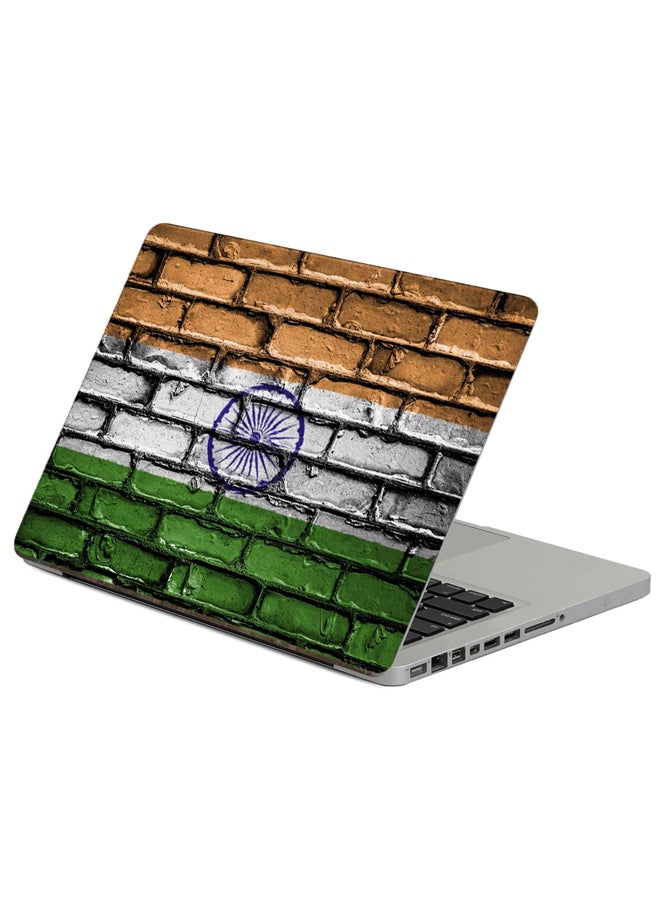Fast Print India Flag Printed Laptop Sticker Multicolor