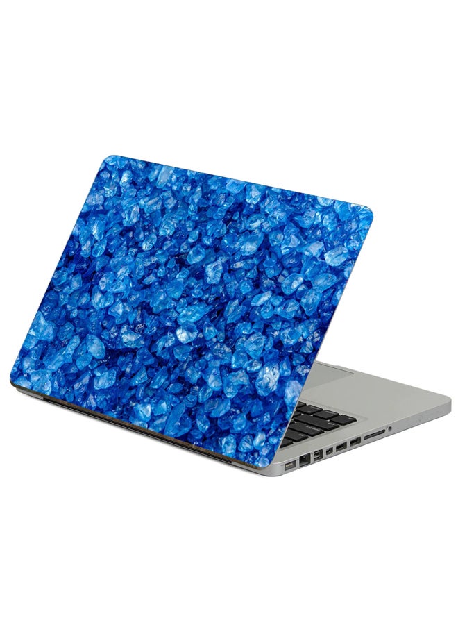 Fast Print Pebbles Blue Printed Laptop Sticker Multicolor