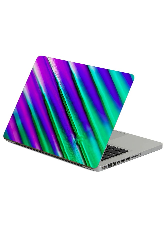 Fast Print Lines Diagonally Printed Laptop Sticker Multicolor