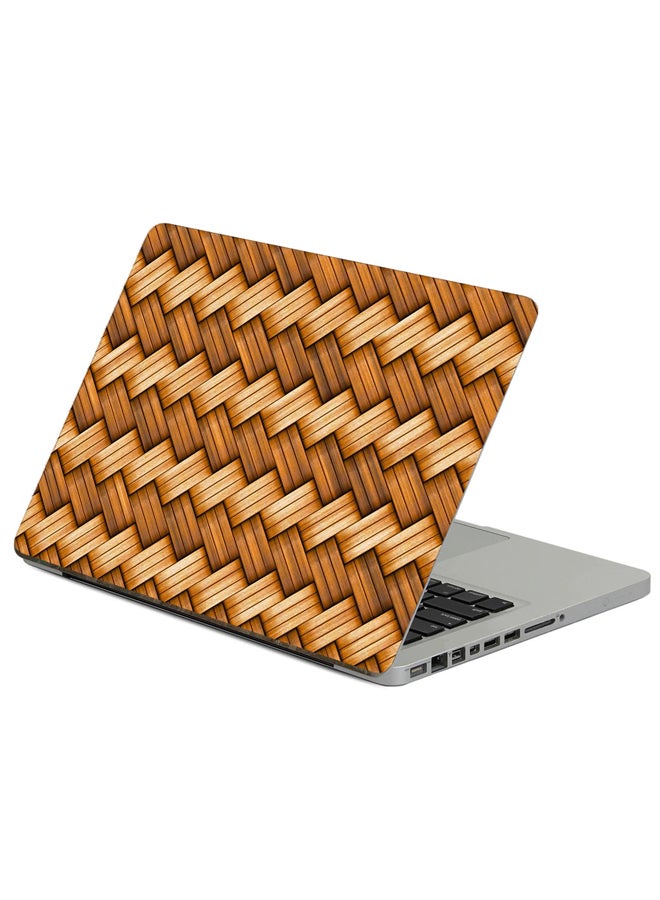 Fast Print Wicker Texture Printed Laptop Sticker Multicolor
