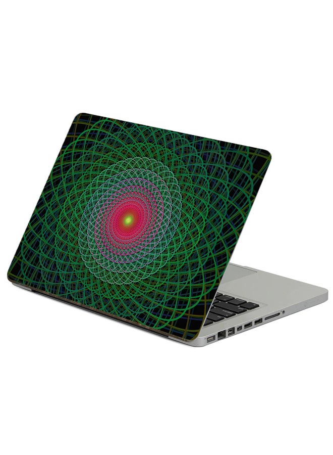 Fast Print Fractal Circles Printed Laptop Sticker Multicolor