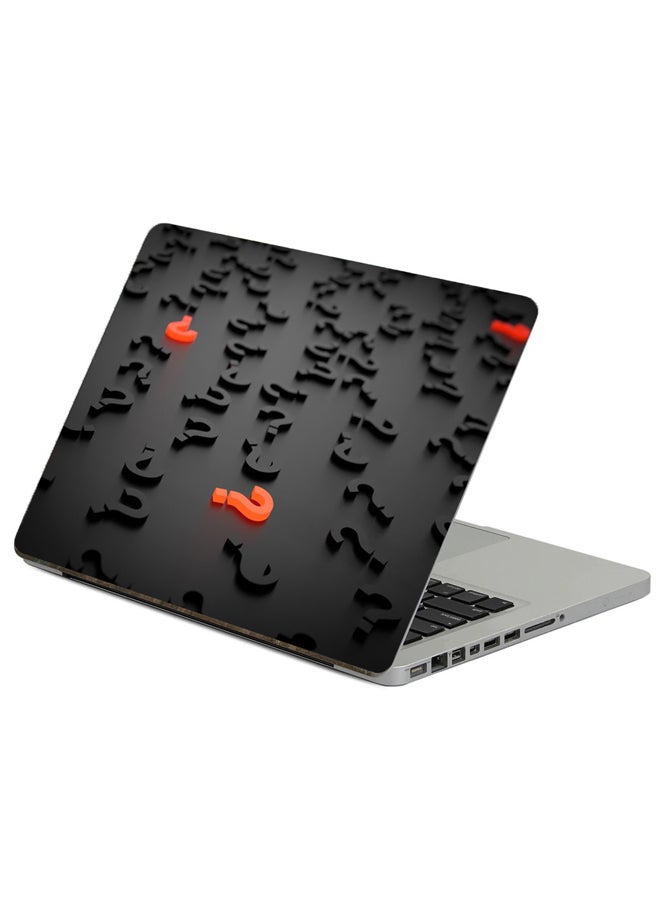 Fast Print Question Marks Figures Printed Laptop Sticker Multicolor