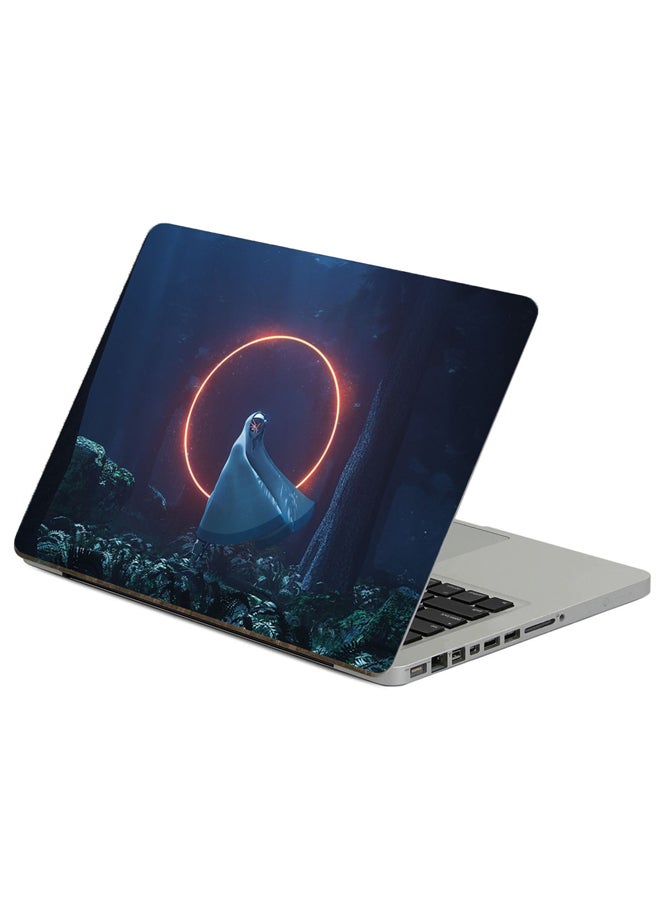 Fast Print Silhouette Circle Printed Laptop Sticker Multicolor