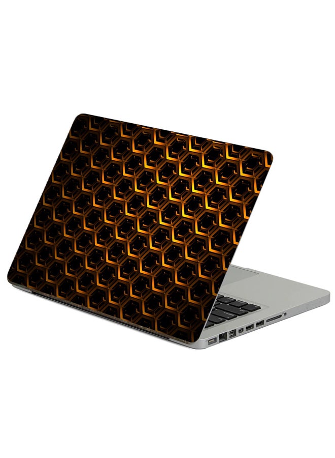 Fast Print Hexagons Mesh Printed Laptop Sticker Multicolor