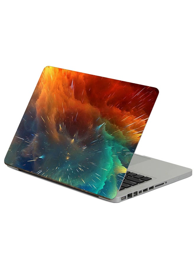 Fast Print Cosmic Explosion Bright Printed Laptop Sticker Multicolor