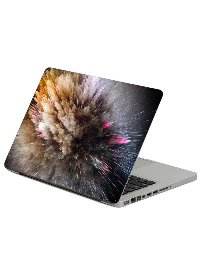 Fast Print Cosmic Explosion Lines Printed Laptop Sticker Multicolor