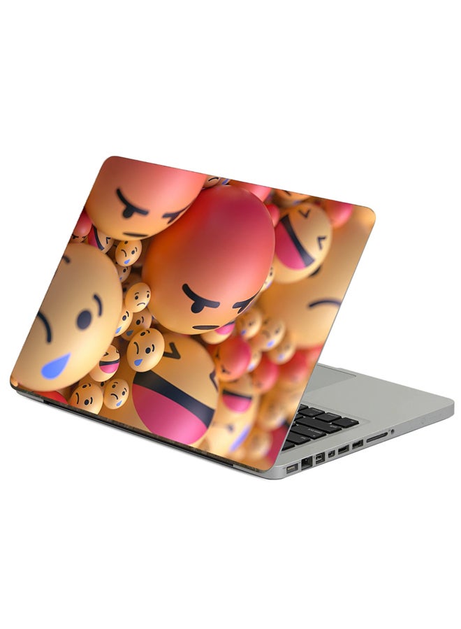 Fast Print Smiles Emoticons Printed Laptop Sticker Multicolor