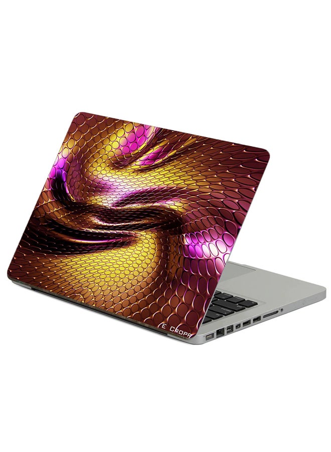 Fast Print Texture Scales Printed Laptop Sticker Multicolor