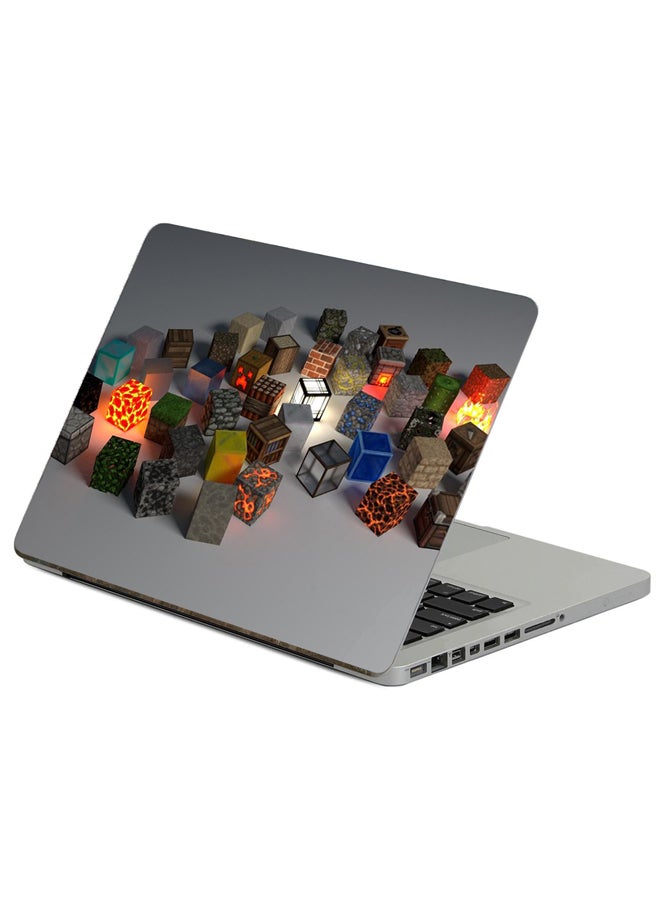 Fast Print Cubes Shape Printed Laptop Sticker Multicolor 