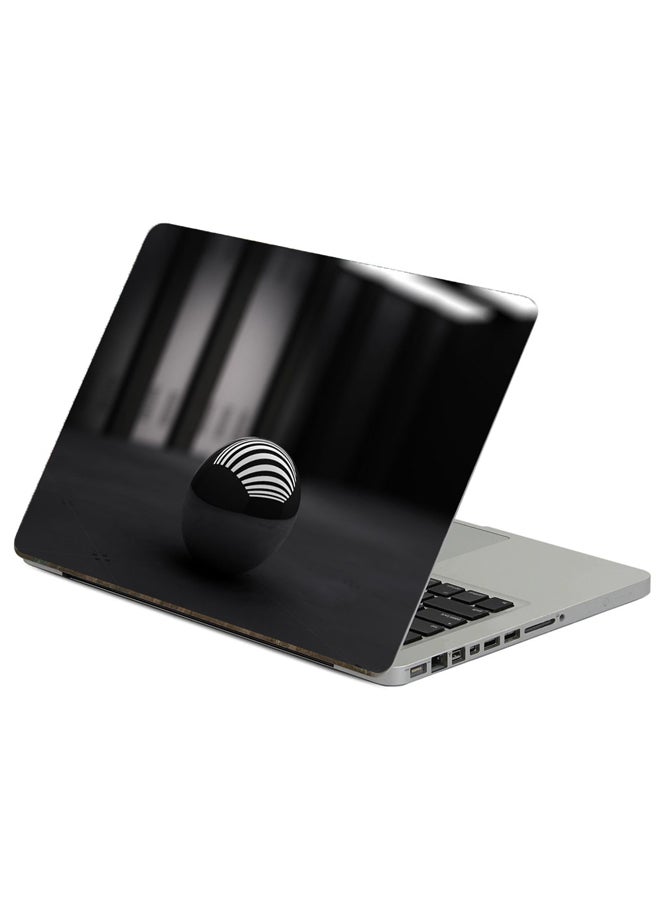 Fast Print Black Ball Printed Laptop Sticker Multicolor