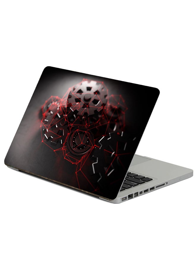 Fast Print Scheme Black Printed Laptop Sticker Multicolor