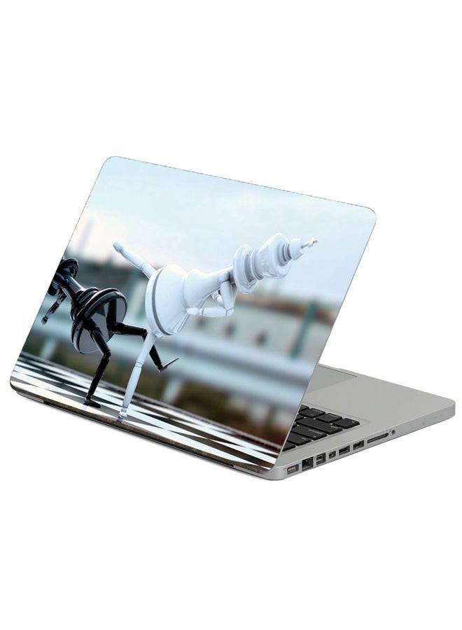 Fast Print Chess Pieces Printed Laptop Sticker Multicolor