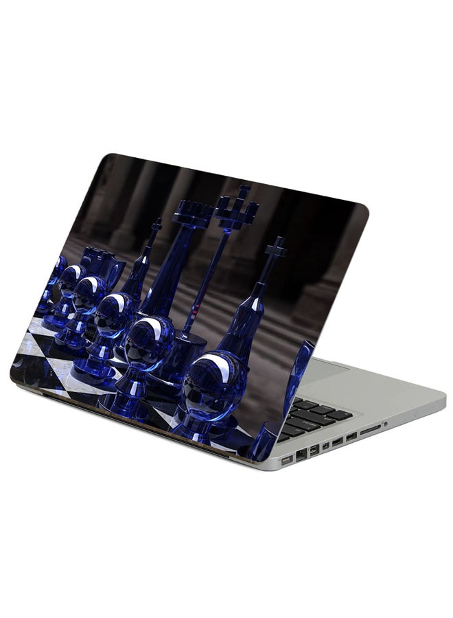 Fast Print Chess Silver Printed Laptop Sticker Multicolor