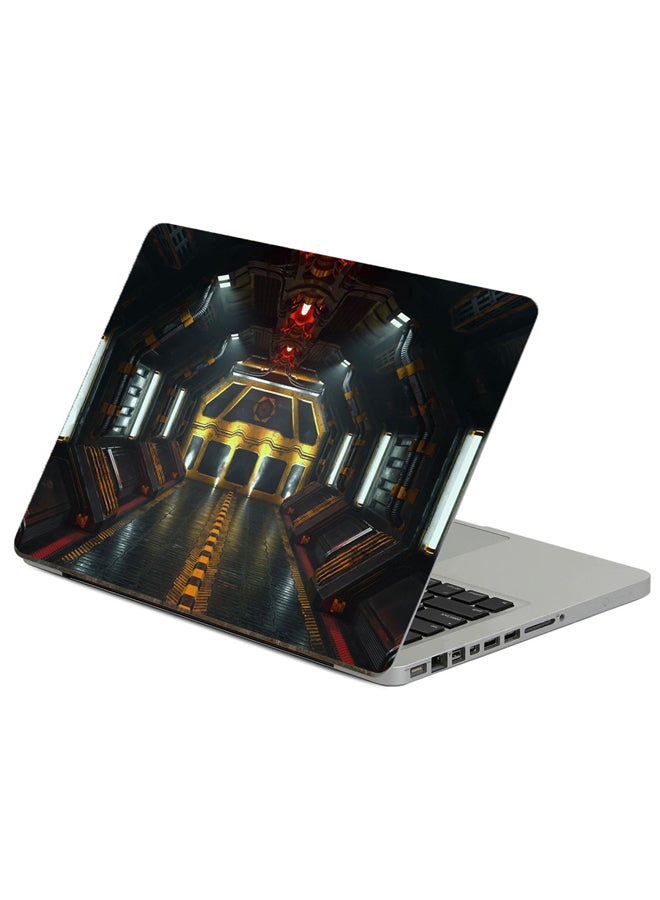 Fast Print Corridor Sci-Fi Printed Laptop Sticker Multicolor