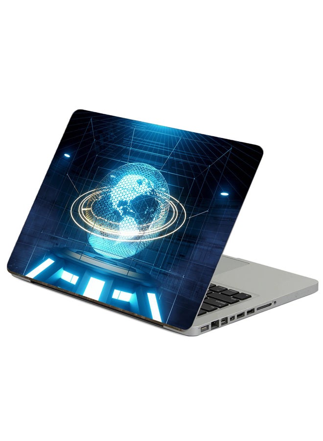 Fast Print Planet Sphere Printed Laptop Sticker Multicolor