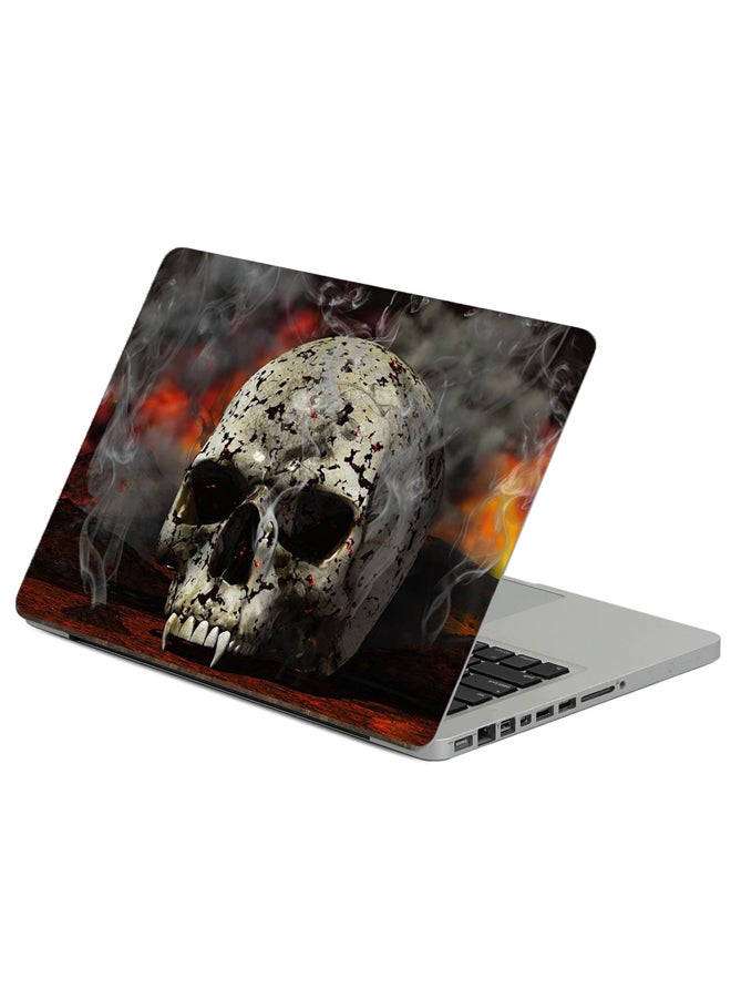 Fast Print Skull Black Printed Laptop Sticker Multicolor