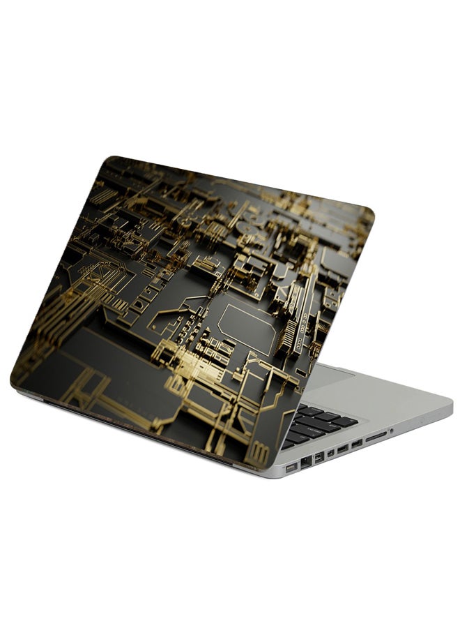 Fast Print Circuit Chip Printed Laptop Sticker Multicolor