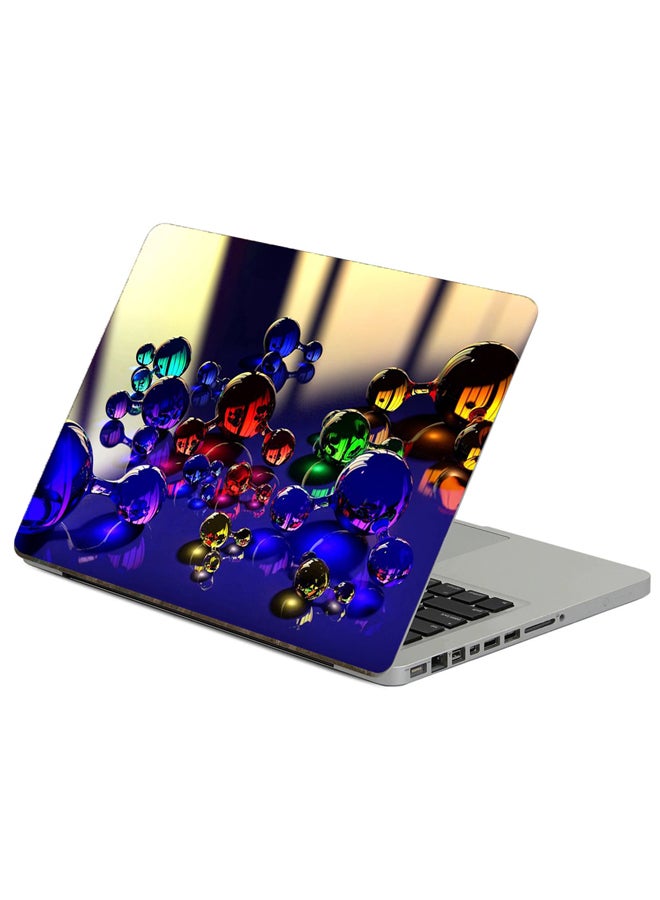 Fast Print Balls Molecule Printed Laptop Sticker Multicolor 