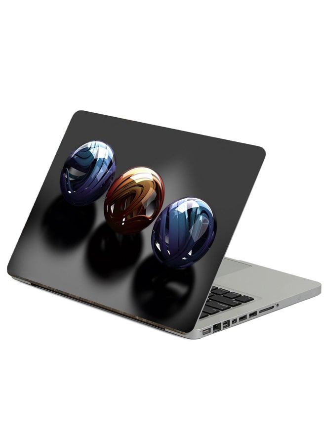 Fast Print Balls Glass Printed Laptop Sticker Multicolor 