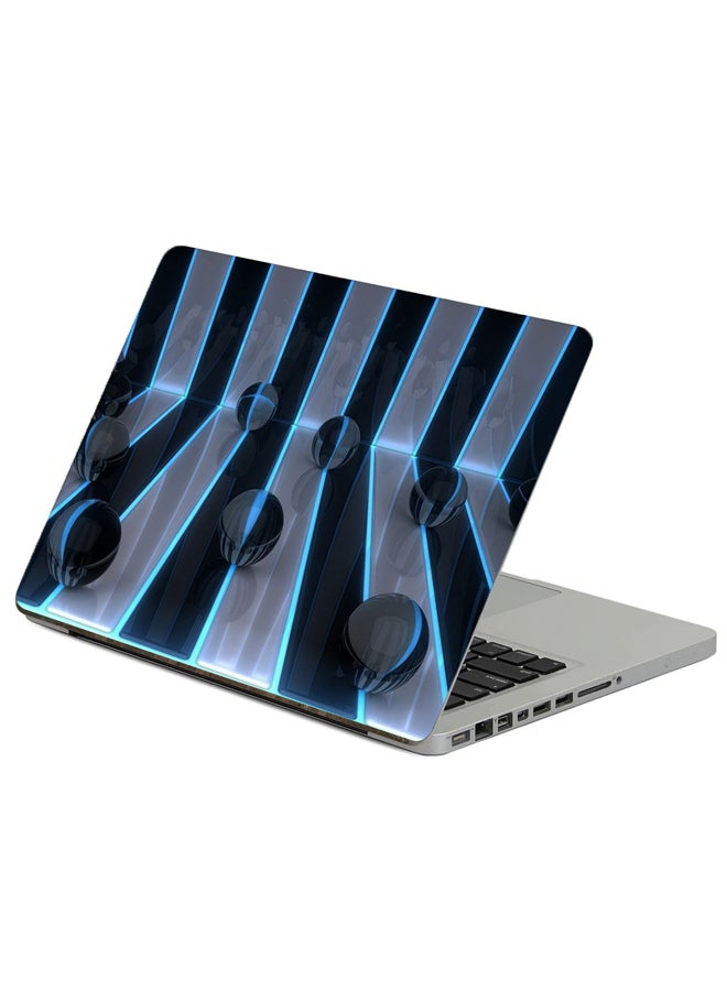 Fast Print Balls Line Printed Laptop Sticker Multicolor