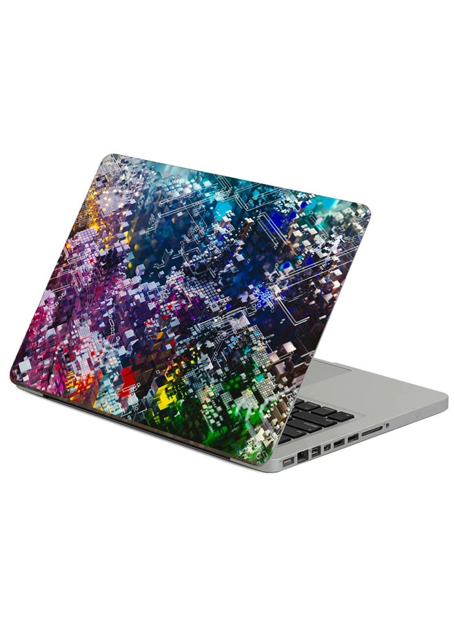 Fast Print Structure Complex Printed Laptop Sticker Multicolor
