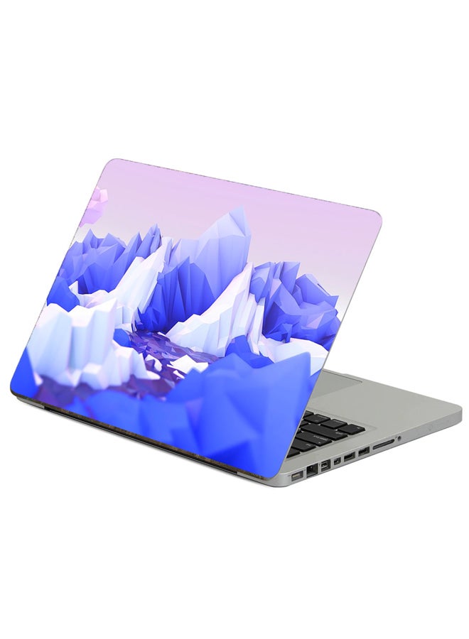 Fast Print Polygon Mountains Printed Laptop Sticker Multicolor