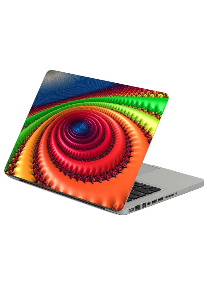 Fast Print Fractal Circles Printed Laptop Sticker Multicolor