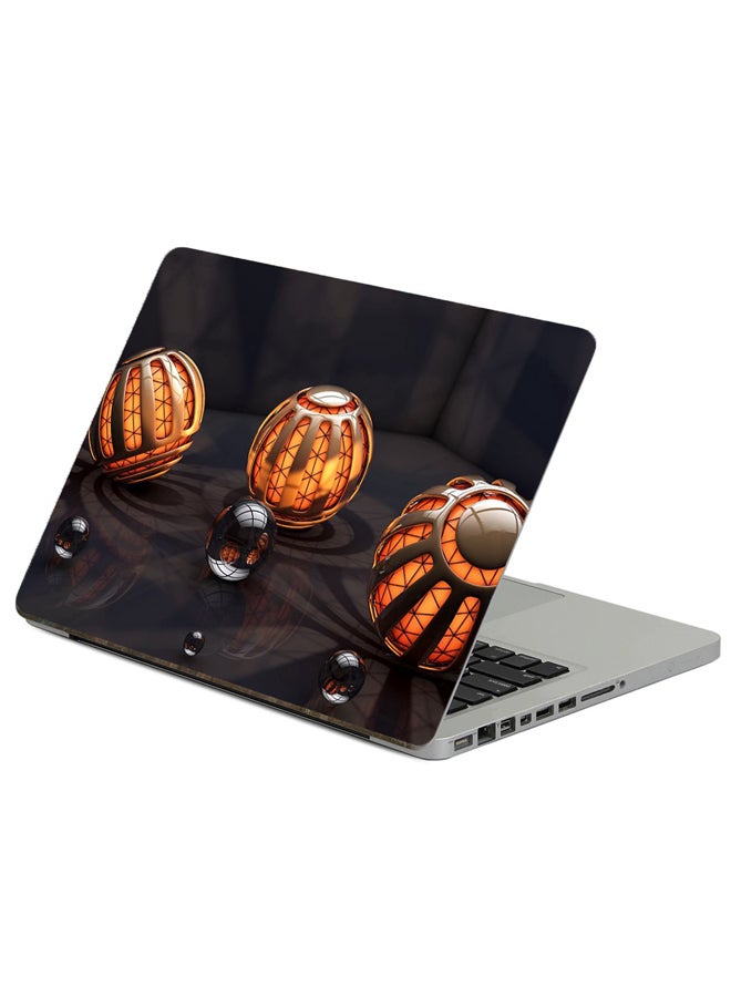 Fast Print Balls Shapes Printed Laptop Sticker Multicolor