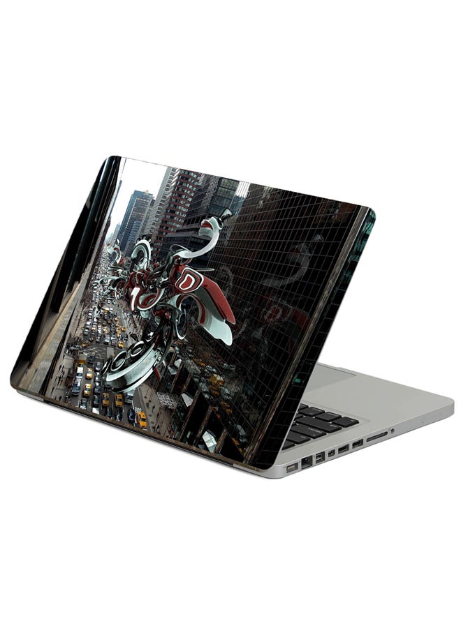 Fast Print City Figure Printed Laptop Sticker Multicolor