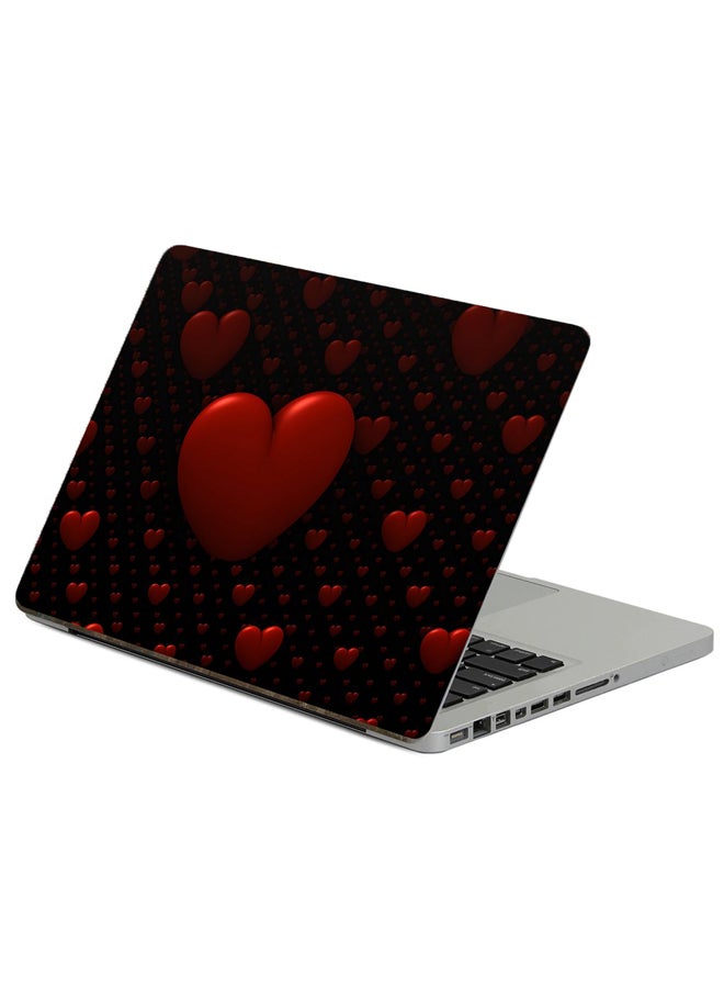 Fast Print Hearts Love Printed Laptop Sticker Multicolor