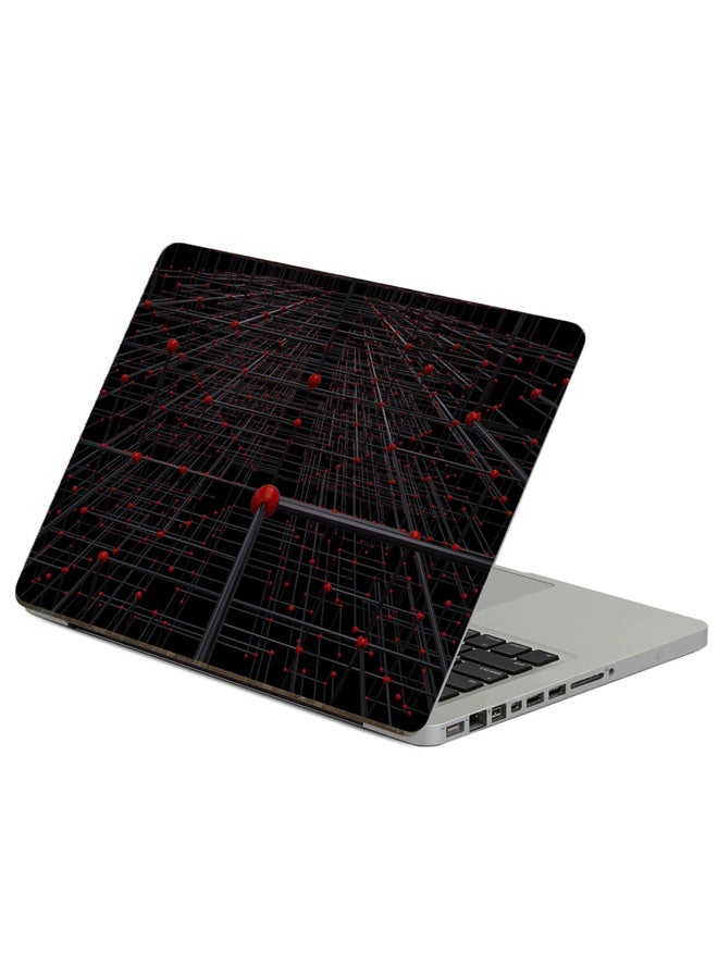 Fast Print Network Structure Printed Laptop Sticker Multicolor