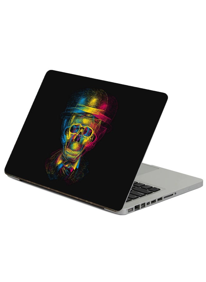 Fast Print Skull Hat Printed Laptop Sticker Multicolor 