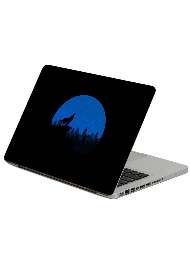 Fast Print Wolf Minimalism Printed Laptop Sticker Multicolor