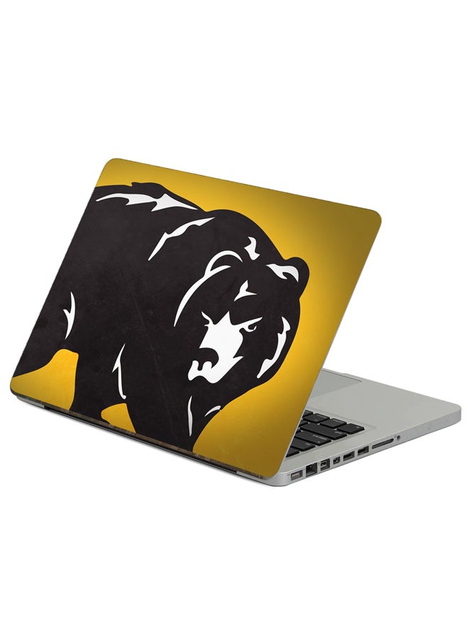 Fast Print Bear Drawing Printed Laptop Sticker Multicolor